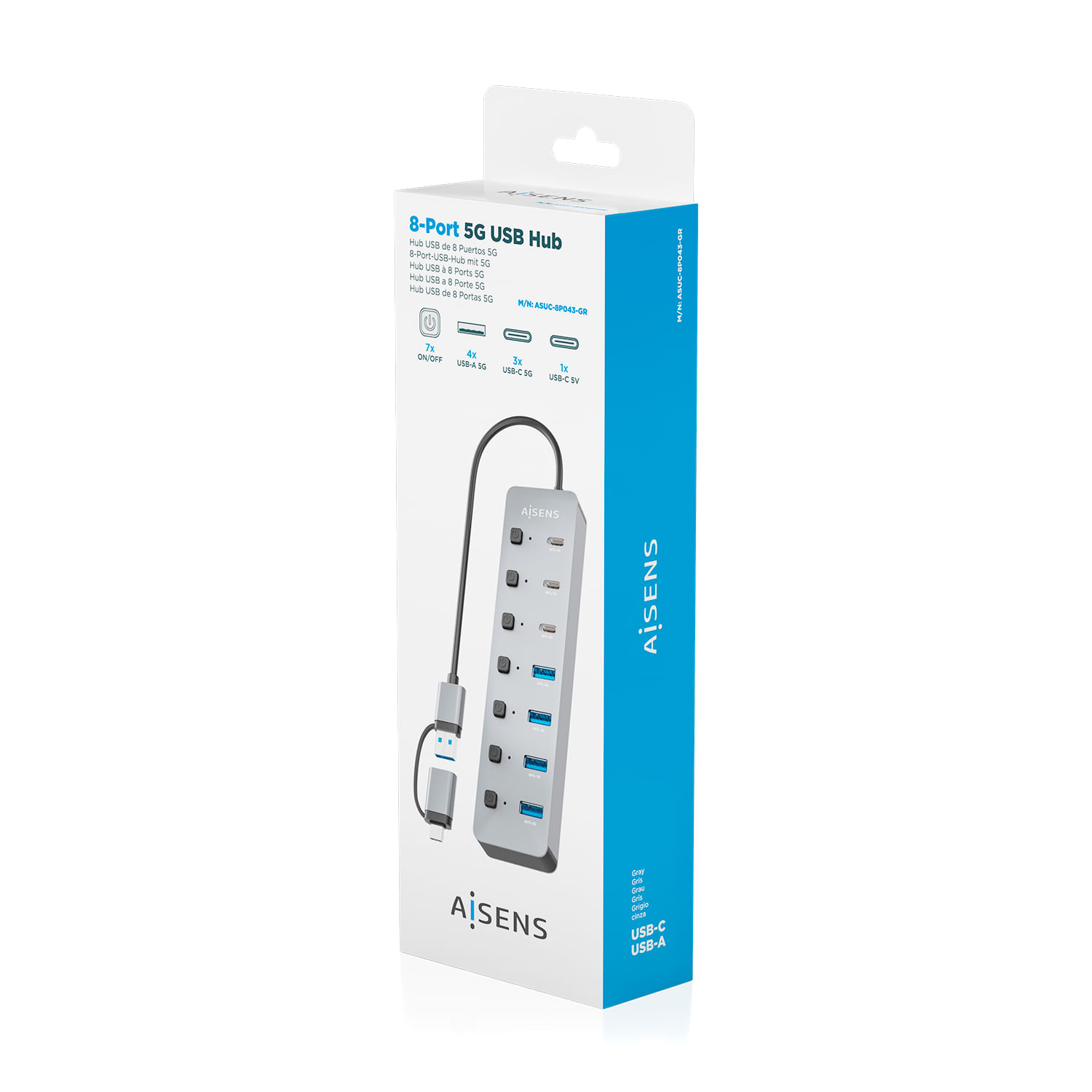 HUB EWENT EW1151 USB-C/USB-A 4 EN 1 4USB-C ADAPTADOR MULTIPUERTO 10GBPS - miniatura 2